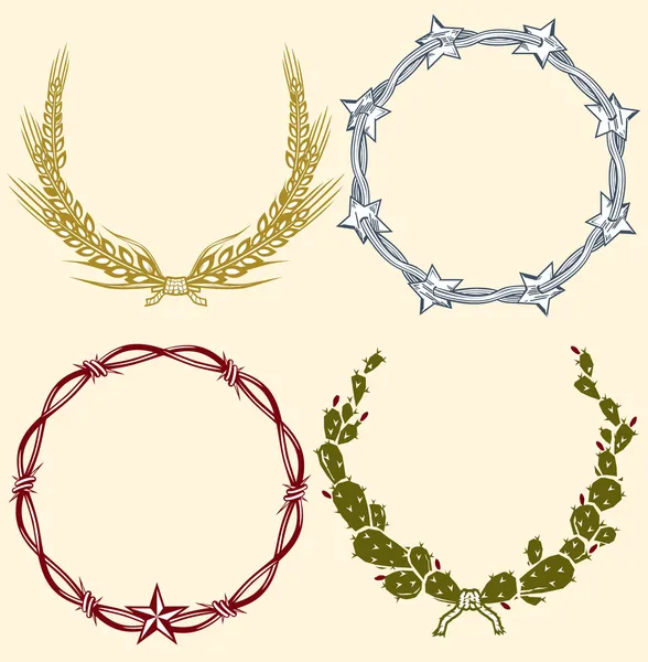 Country Wreaths — Stock Vector