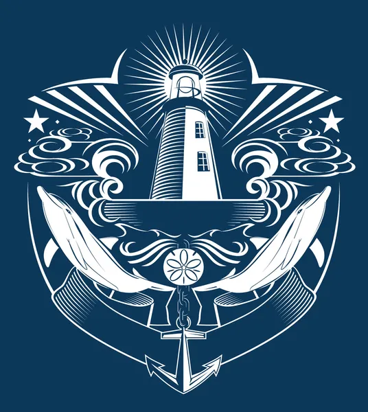 Lighthouse Crest — Stock Vector