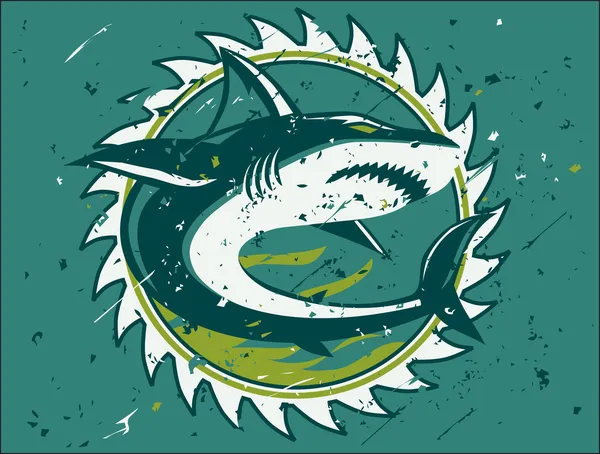 Emblème de chasseur de requin — Image vectorielle