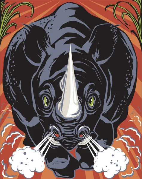Rinoceronte negro —  Vetores de Stock