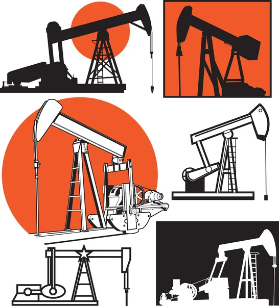 Pumpjacks — Stock Vector