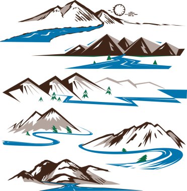 Mountains and Rivers clipart