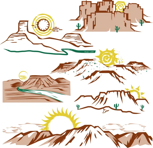 Sunny Mesas — Stock Vector