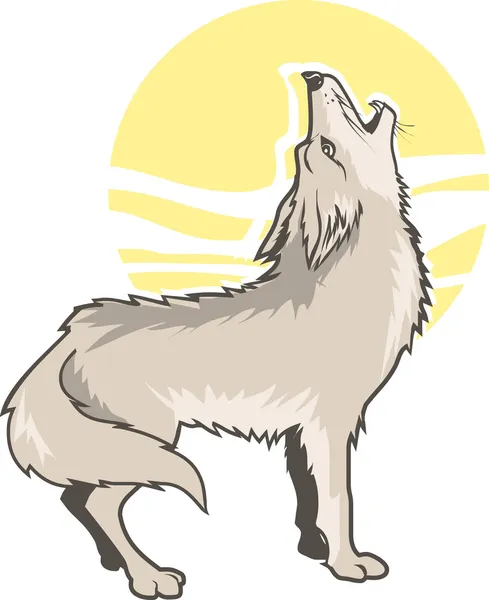 Heulender Kojote — Stockvektor
