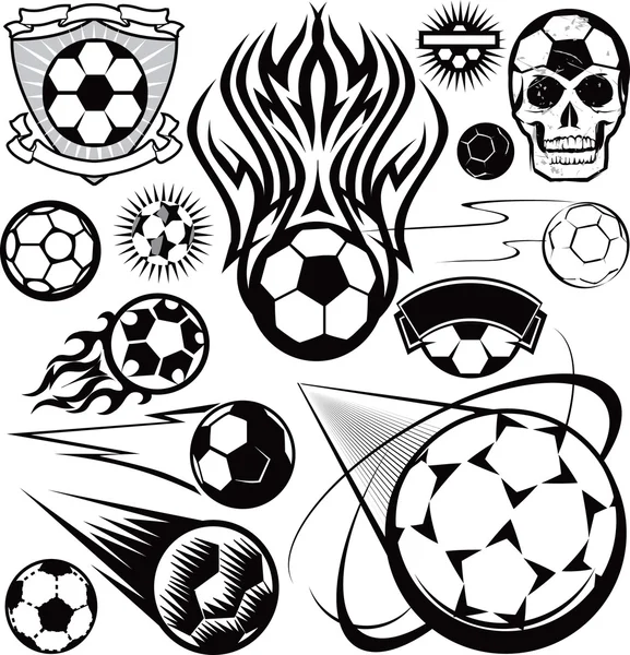 Colección de pelota de fútbol — Vector de stock