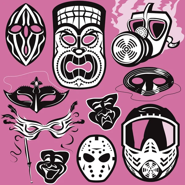 Masker collectie — Stockvector