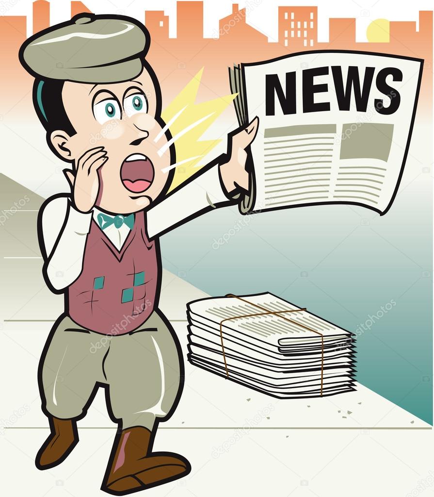 Retro Newsboy Stock Vector Image by ©bigredlink 32894727