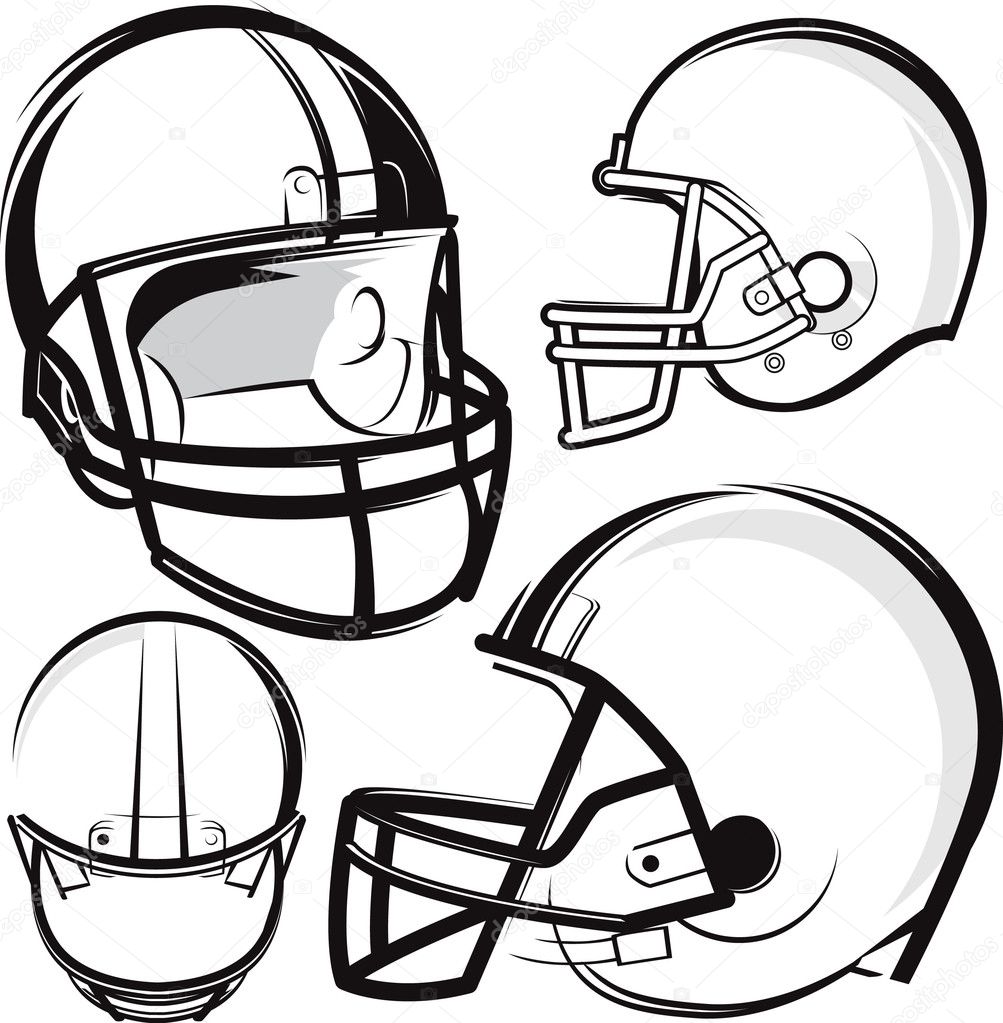 football helmet drawing front view