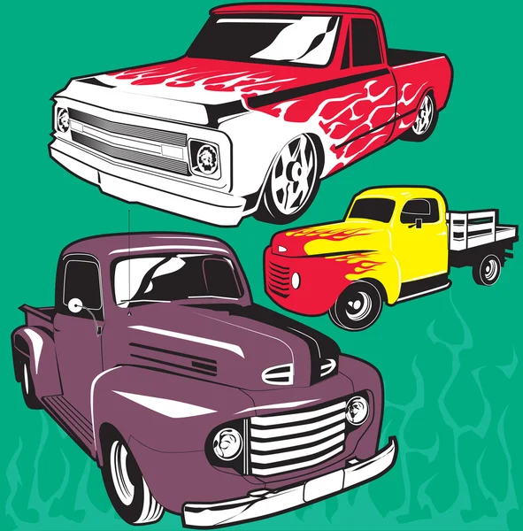 Hot Rod Trucks — Stock Vector