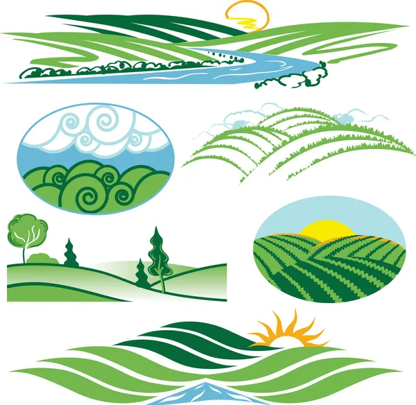 Rolling Green Hills — Stock Vector