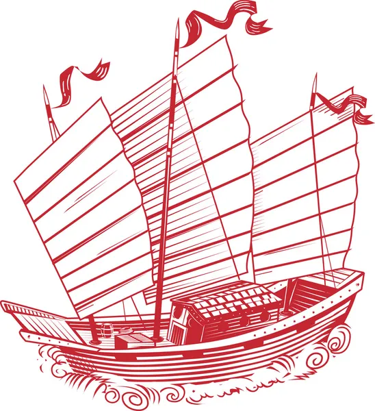 Chinese Junk — Stock Vector