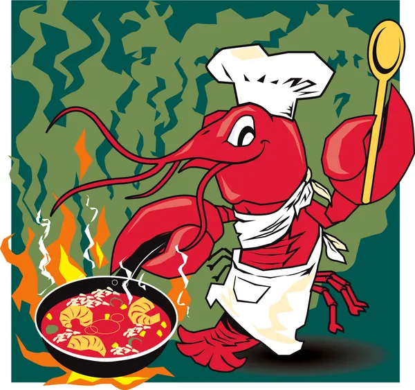 Crawfish Chef — Stock Vector