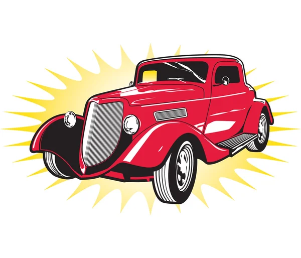 Classic Red Street Rod — Stock Vector