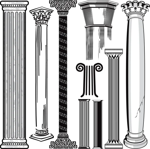 Collezione di colonne — Vettoriale Stock