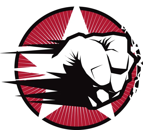 Fist Strike Emblem — Stock Vector