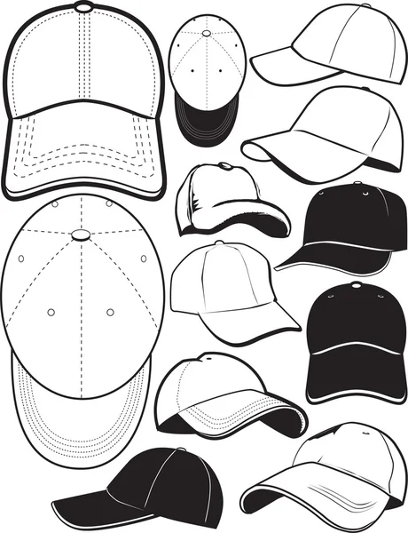 Collection de casquettes — Image vectorielle