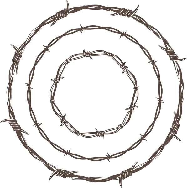 带刺的铁丝网圈 — 图库矢量图片