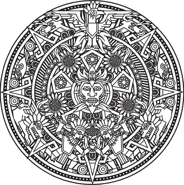 Mandala azteca — Vetor de Stock