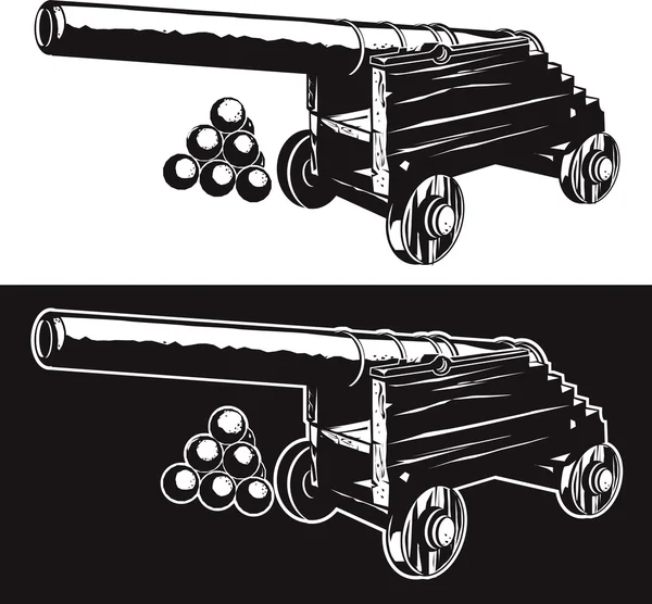 Rustikale Kanone — Stockvektor