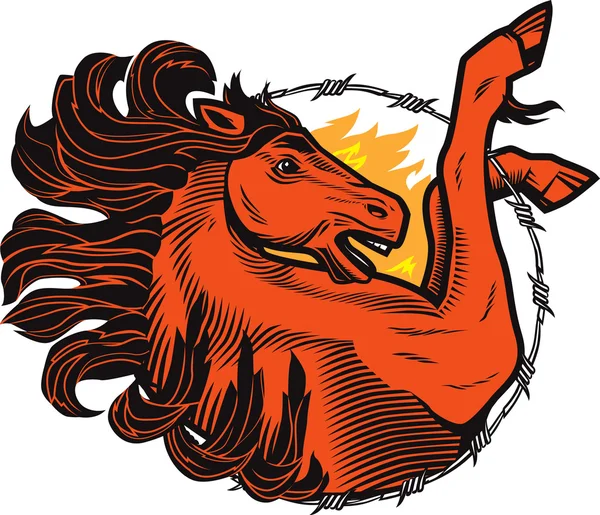 Fiery Stallion — Stock Vector