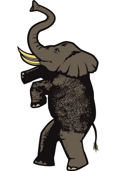 Elefante rampante — Vector de stock