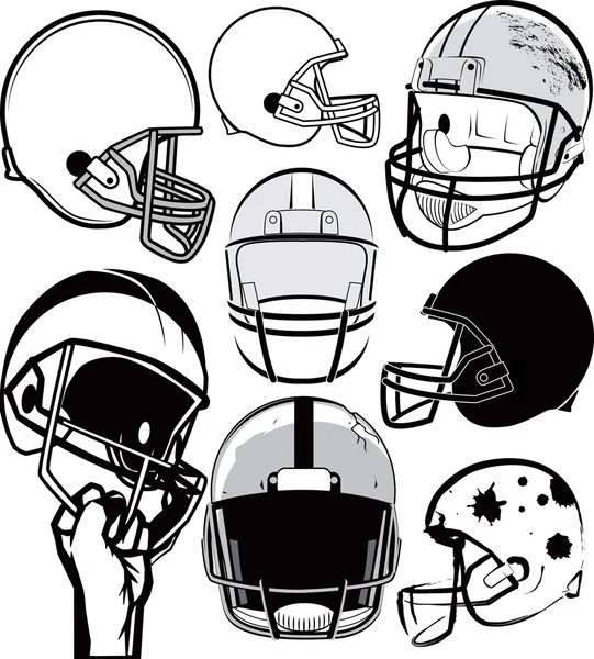 Collection de casques de football — Image vectorielle