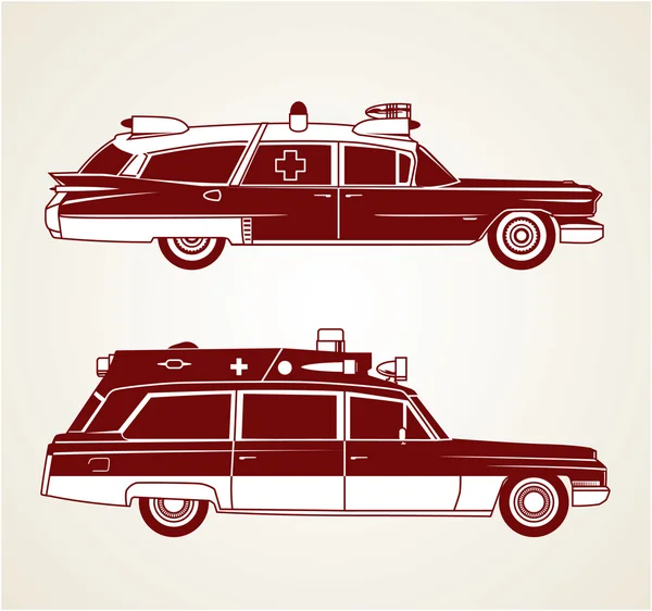 Ambulancias Vintage — Vector de stock