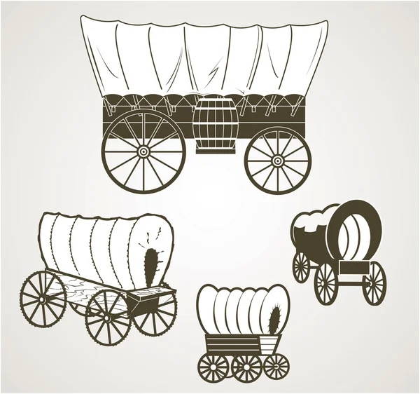 Covered Wagons — Stock Vector