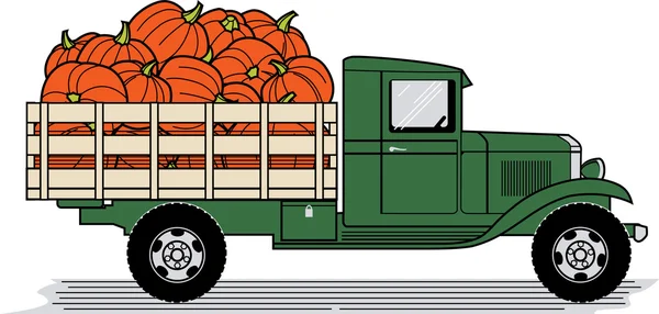 Camion à citrouille — Image vectorielle