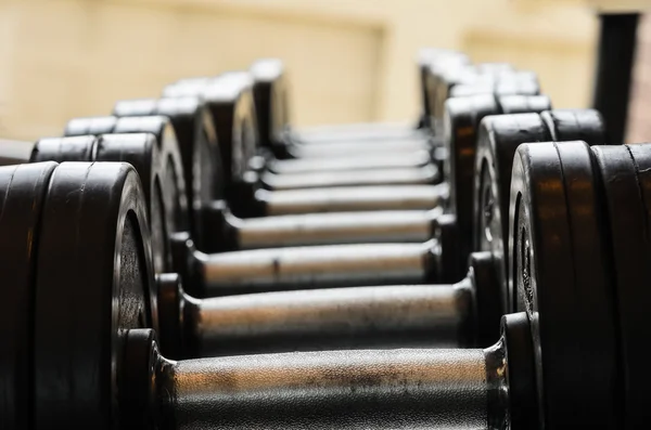 Barbel weights in gym — Stock Photo, Image