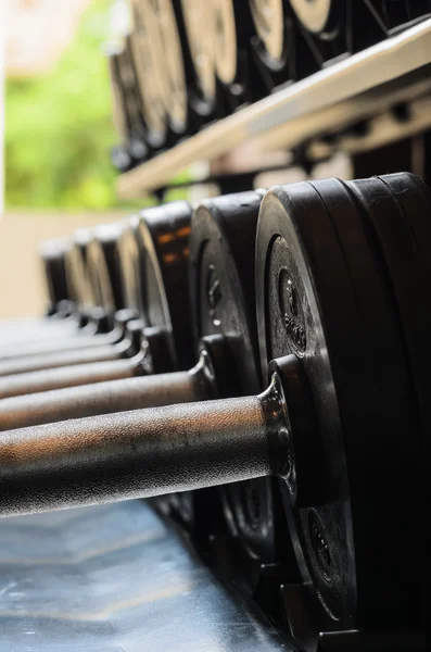 Barbel weights in gym — Stock Photo, Image