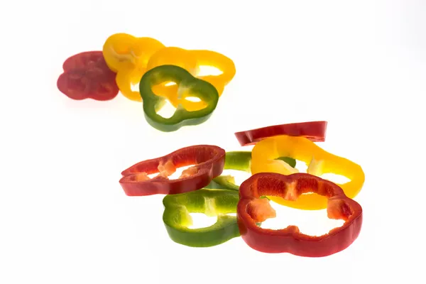 Pepper slices isolated — Stock Photo, Image