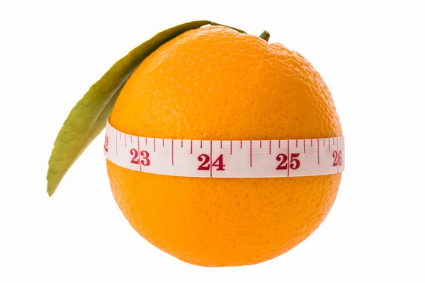 Orange fruit and measuring tape — Stock Photo, Image