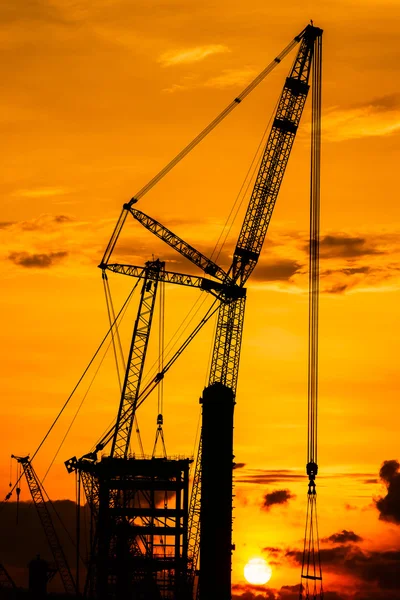 Silhouette del cantiere — Foto Stock