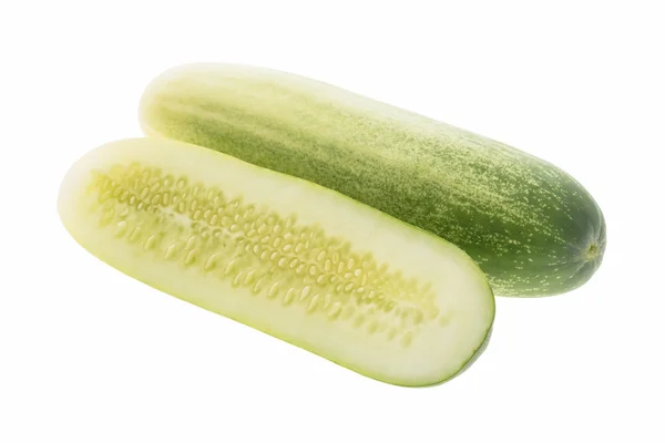 Cucumber and slices isolated — Stock Photo, Image
