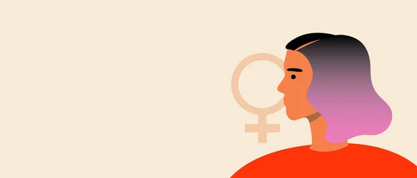 Dişi İkili Kişi, Boşluk Şablonu Kopyala, Düz Vektör Stok İllüstrasyonu Kadın Cinsiyet Sembolü veya Metni Yer İçin Yer Olarak Tasarım İçin Arkaplan Olarak Kişi