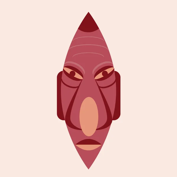 Ancient Tiki Mask Isolated Flat Vector Stock Illustration Icon Symbol — Stockvektor