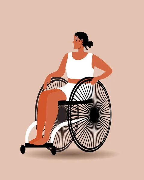 Persona Con Discapacidad Silla Ruedas Ropa Interior Ilustración Vector Plano — Archivo Imágenes Vectoriales