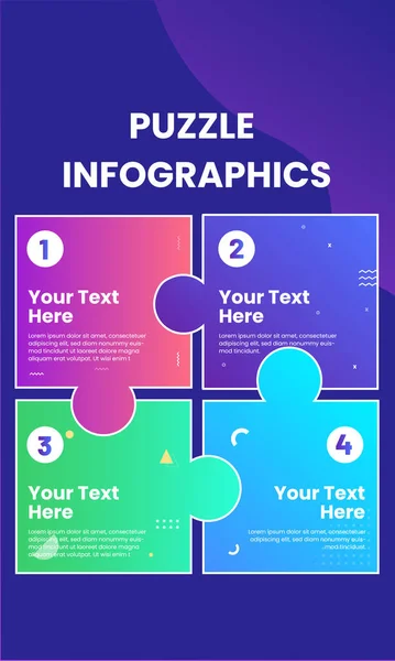 Creatieve Puzzel Infographic Voor Zakelijke Data Visualisatie Social Media Posts — Stockvector