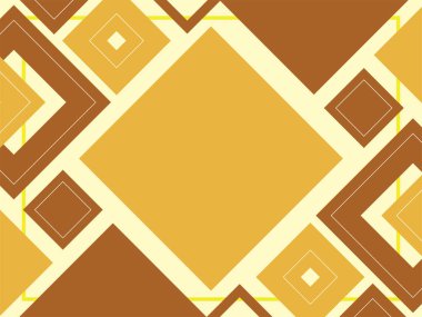 Kareler ve üçgenlerden yapılmış soyut geometrik kahverengi ve bej arkaplan, şekil deseni, kopyalama alanı ile şablon, modern düzen, vektör 