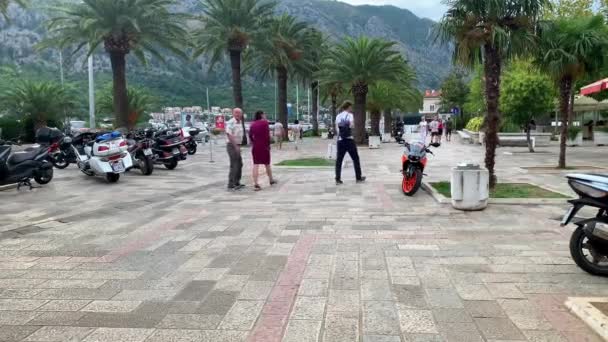 Černá Hora Kotor Září 2021 Město Kotor Mnoha Turisty Během — Stock video