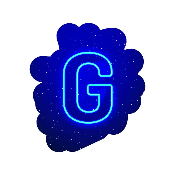 Led Mavi Parlak Neon Yazı Tipi Gerçekçi Neon Patlaması Yıldızlar — Stok Vektör