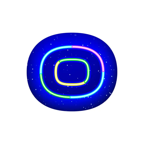 Színes Izzó Neon Űrben Reális Technológiai Neonszámok Éjszakai Show Csillagok — Stock Vector
