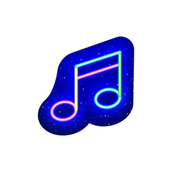 Type Icône Note Musicale Néon Icône Note Musicale Colorée Bleu — Image vectorielle