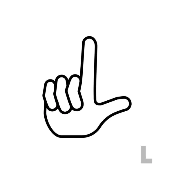 Letter Universal Handicapped Hand Alphabet Letter Simple Clear Linear Letter — Stock Vector