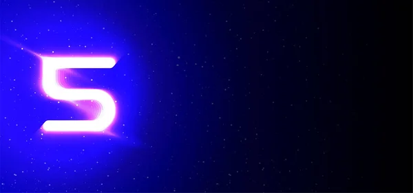 Numero Simbolo Unico Super Incandescente Neon Segno Vettore Luce Scoppiata — Vettoriale Stock