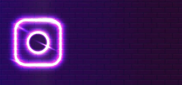 Світлодіодний Червоно Фіолетовий Суперсвітлодіодний Неоновий Фотоапарат Круглий Квадратний Тип Піктограм — стоковий вектор