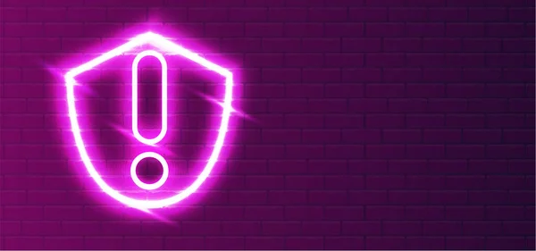 Led Red Violet Super Bright Neon Firewall Shield Icon Type — стоковый вектор