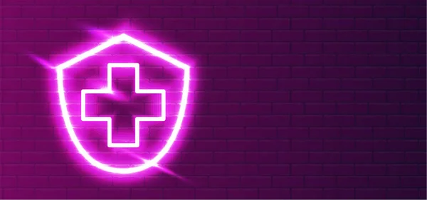 Gesundheit Symbol Typ Mit Led Rot Violett Super Helle Neon — Stockvektor