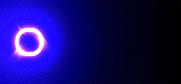 Super Bagliore Neon Lettera Colore Blu Esplosione Realistica Neon Lettera — Vettoriale Stock